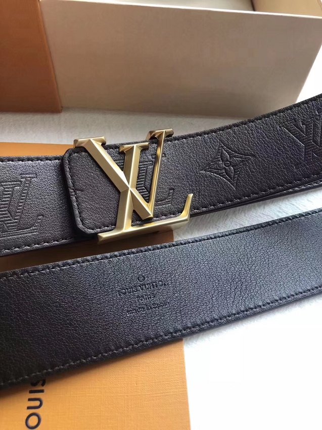 Louis vuitton original monogram calfskin 40mm belt M0091S dark coffee