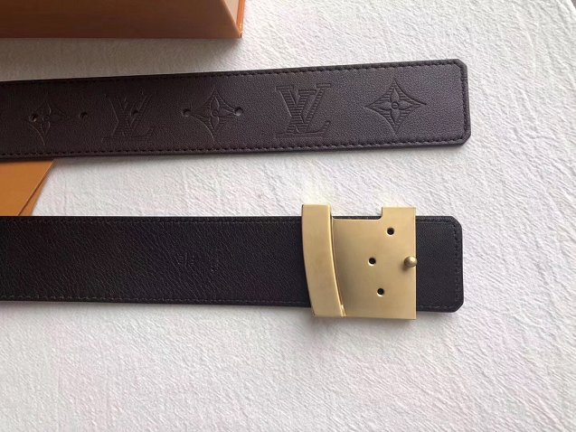 Louis vuitton original monogram calfskin 40mm belt M0091S dark coffee