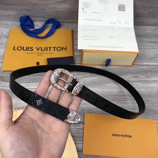 Louis vuitton original monogram calfskin angle 20mm belt M0102 