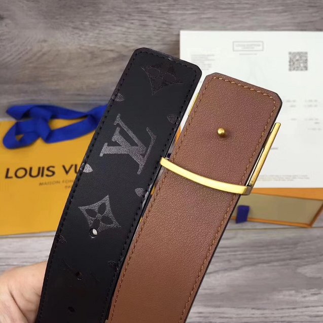 Louis vuitton original monogram calfskin printed 40mm belt M0091S black