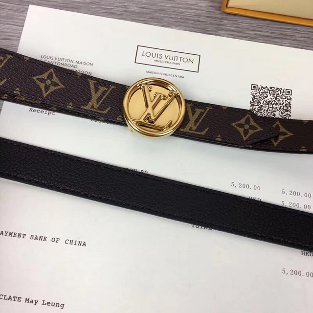 Louis vuitton original monogram circle reversible belt 20mm M0053W