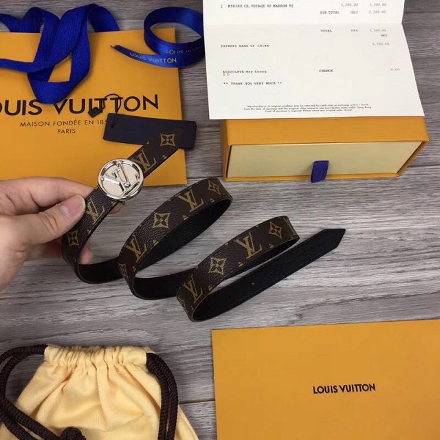 Louis vuitton original monogram circle reversible belt 20mm M0053W