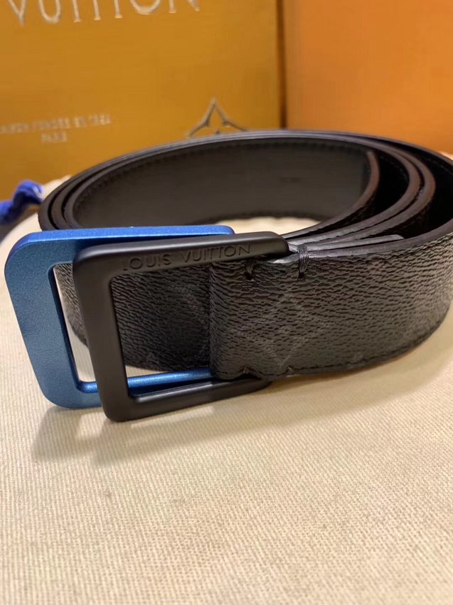 Louis vuitton original monogram eclipse 40mm belt m0136 blue