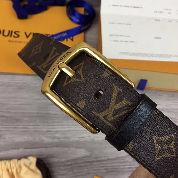 Louis vuitton original monogram reverso 40mm belt M0041Q black 