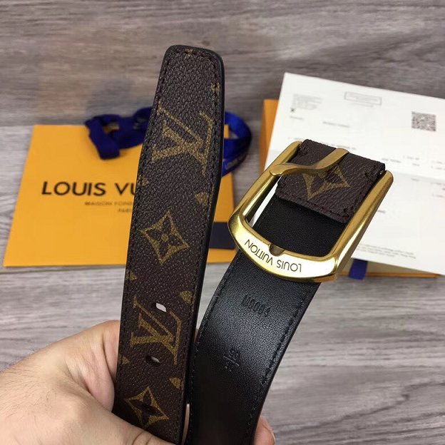 Louis vuitton original monogram reverso 40mm belt M0041Q black 