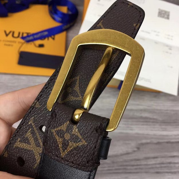 Louis vuitton original monogram reverso 40mm belt M0041Q black 