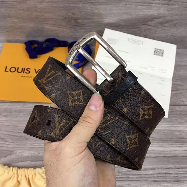 Louis vuitton original monogram reverso 40mm belt M0041Q black 