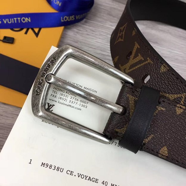 Louis vuitton original monogram reverso 40mm belt M0041Q black 