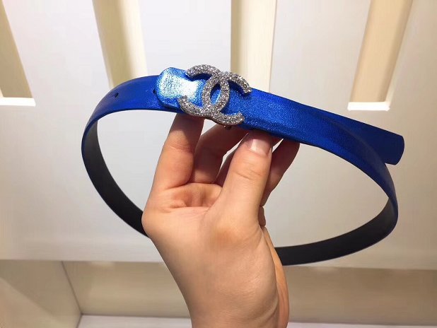 CC original calfskin 25mm belt AA0519 blue