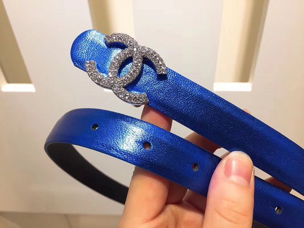 CC original calfskin 25mm belt AA0519 blue