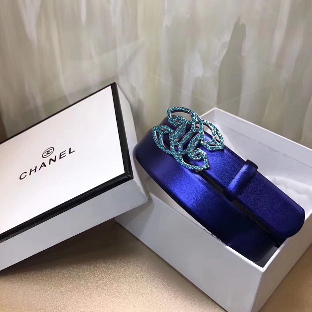 CC original calfskin 25mm belt AA0534 blue