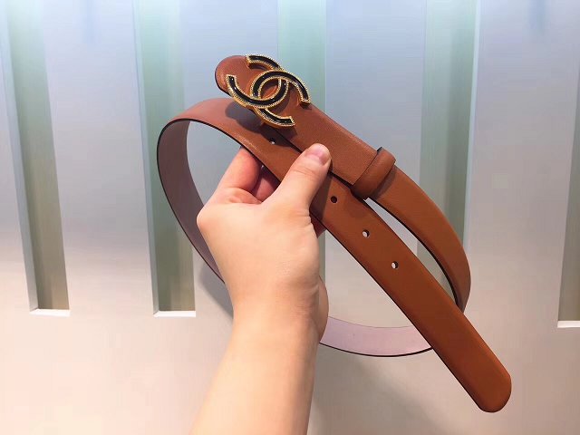 CC original calfskin 30mm belt AA0510 coffee