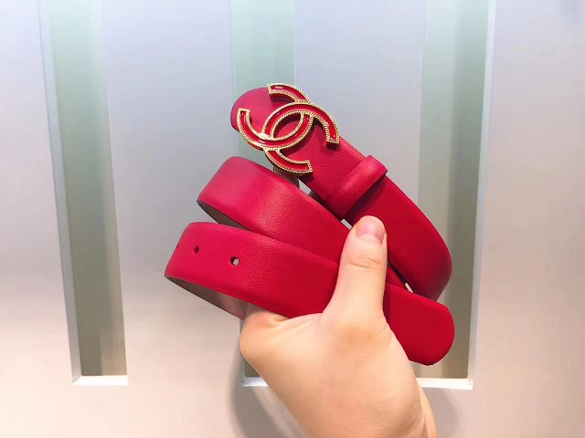 CC original calfskin 30mm belt AA0510 red