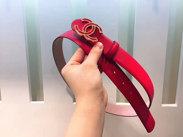 CC original calfskin 30mm belt AA0510 red