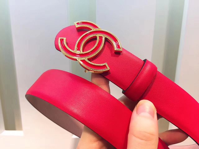 CC original calfskin 30mm belt AA0510 red