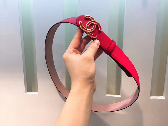 CC original calfskin 30mm belt AA0510 red