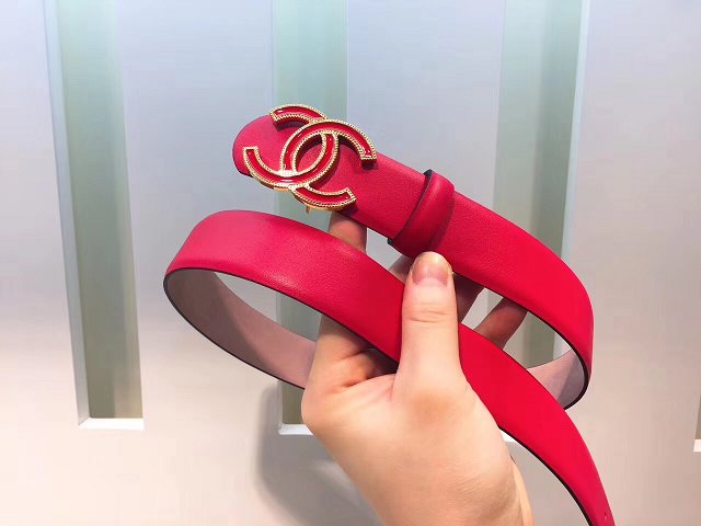 CC original calfskin 30mm belt AA0510 red