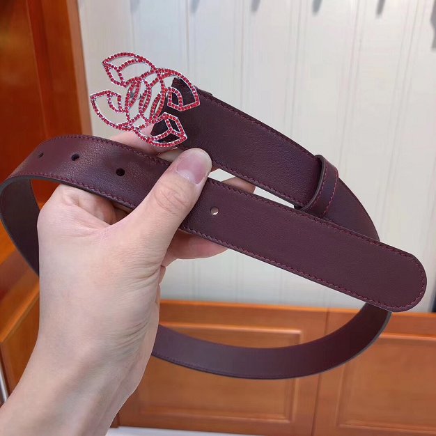 CC original calfskin 30mm belt AA0516 burgundy