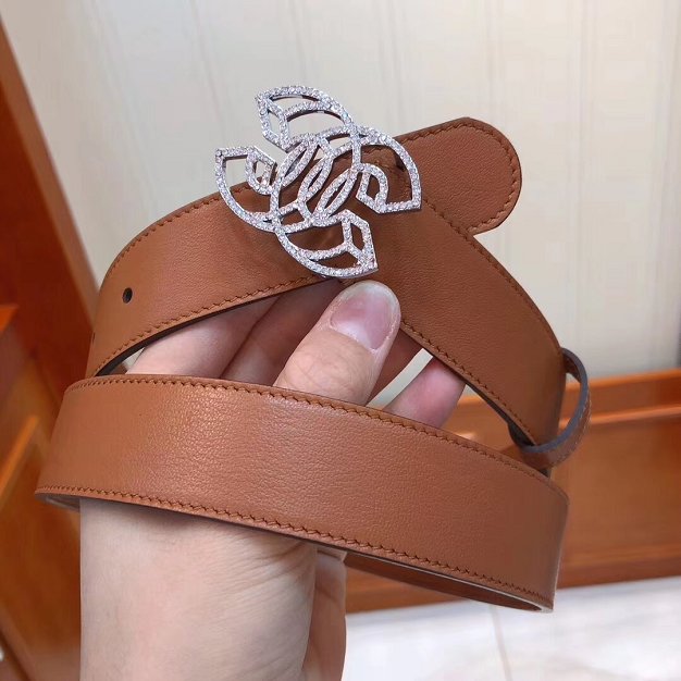 CC original calfskin 30mm belt AA0516 coffee