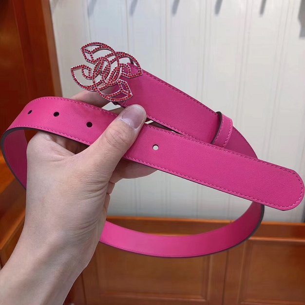 CC original calfskin 30mm belt AA0516 pink