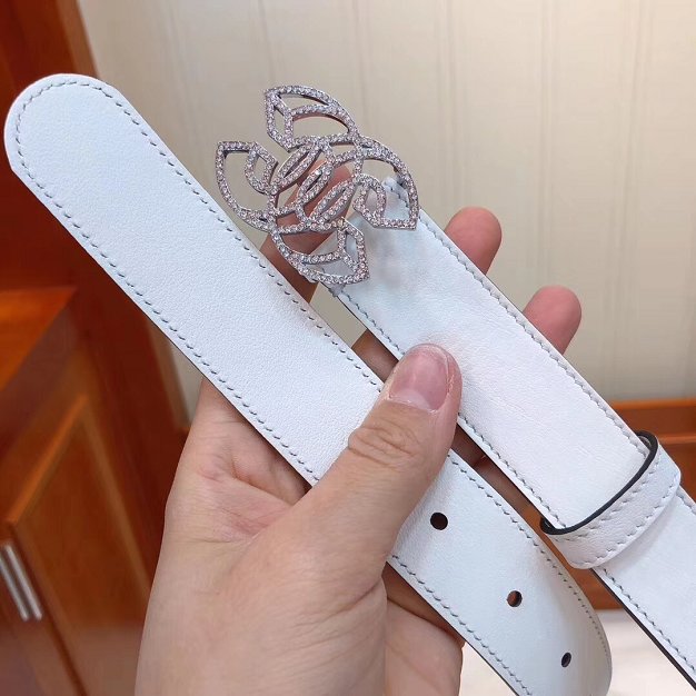 CC original calfskin 30mm belt AA0516 white