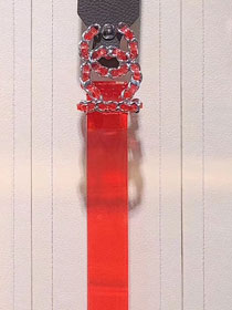 CC original calfskin 30mm transparent belt AA0522 red