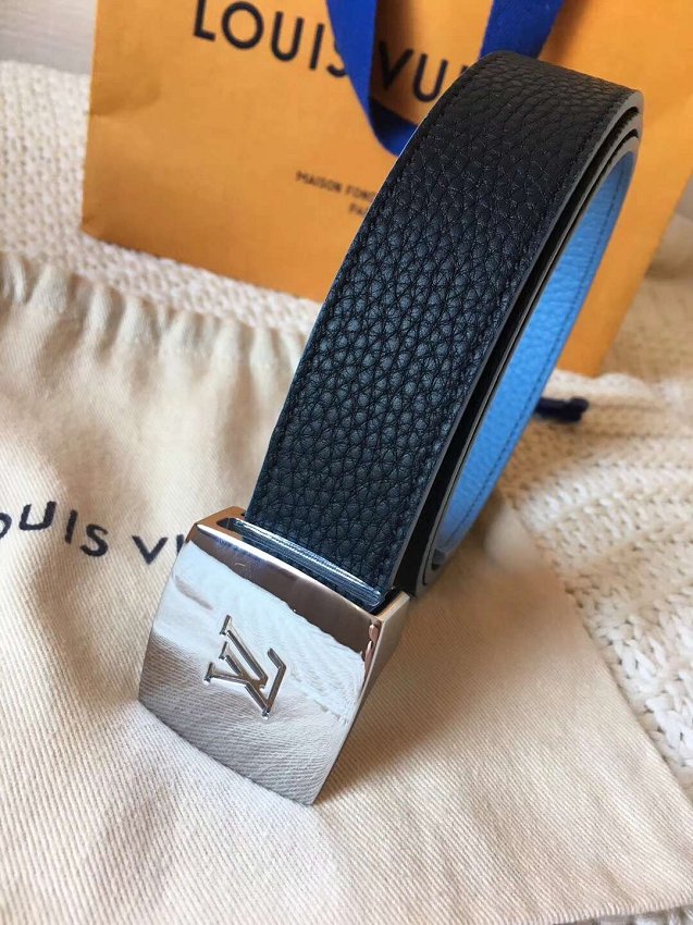 Louis vuitton original calfskin 30mm belt m6117 black&blue