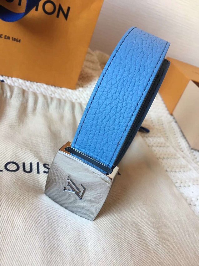 Louis vuitton original calfskin 30mm belt m6117 black&blue