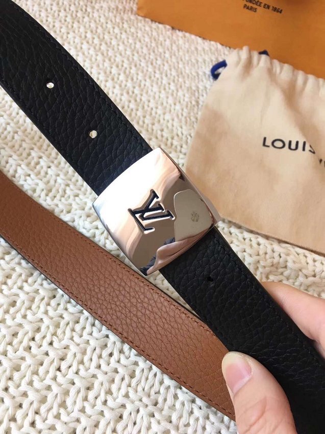 Louis vuitton original calfskin 30mm belt m6117 black&coffee