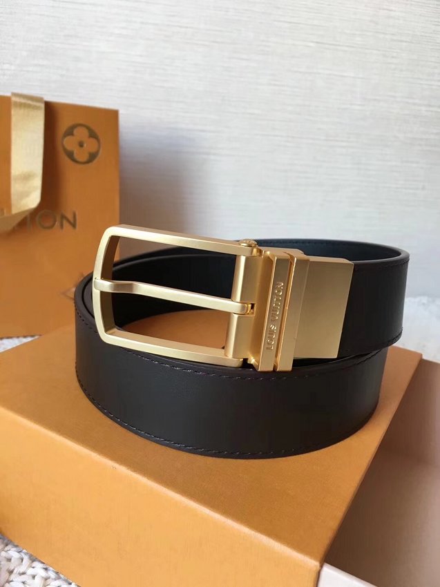 Louis vuitton original calfskin 35mm belt M6065T black