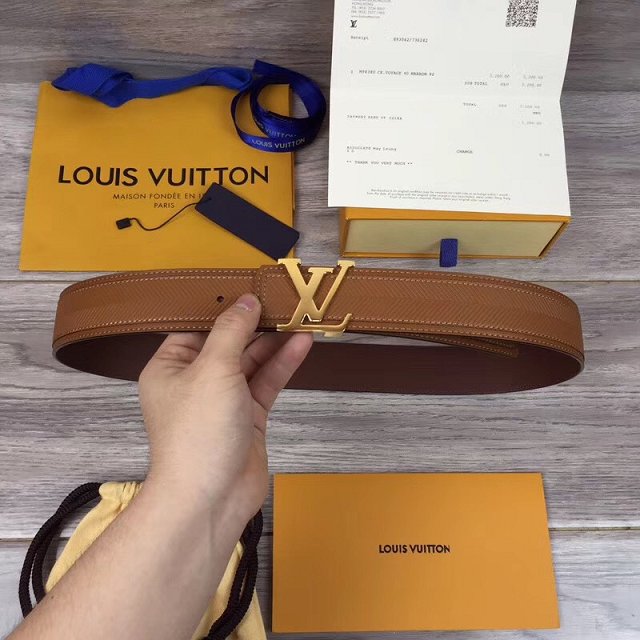 Louis vuitton original calfskin 40mm belt m9911 coffee