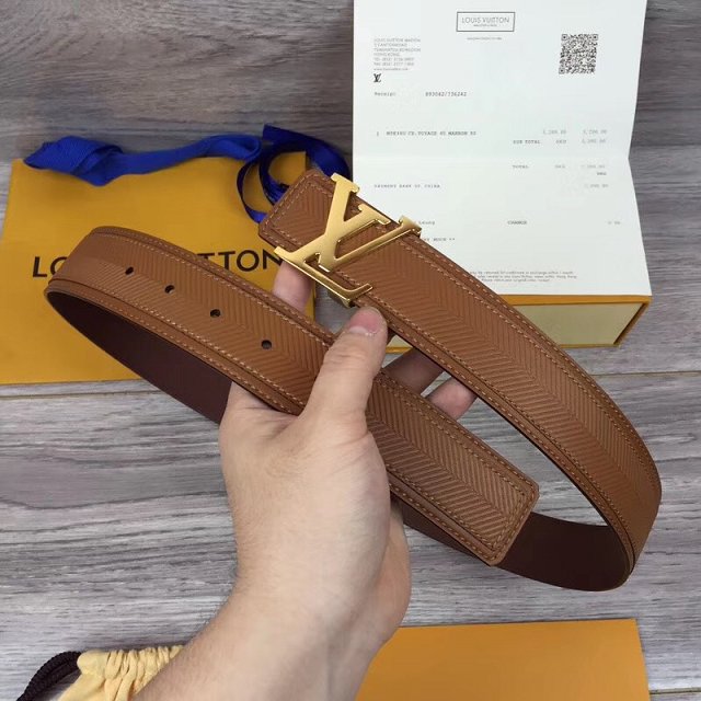 Louis vuitton original calfskin 40mm belt m9911 coffee