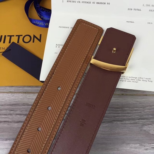 Louis vuitton original calfskin 40mm belt m9911 coffee