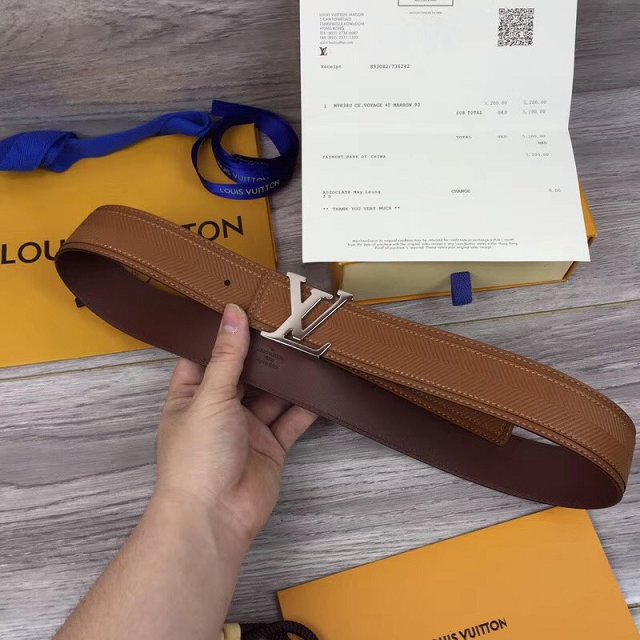 Louis vuitton original calfskin 40mm belt m9911 coffee