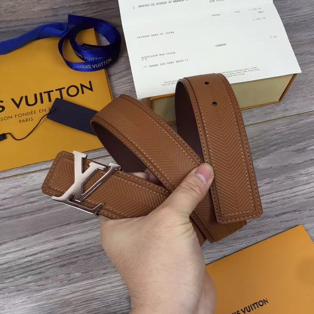 Louis vuitton original calfskin 40mm belt m9911 coffee