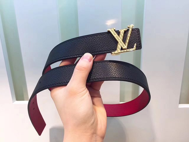 Louis vuitton original calfskin Initiales 30mm belt M9521W black