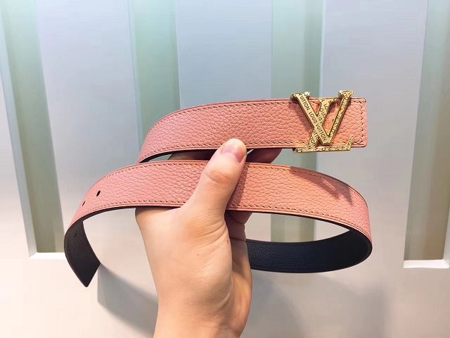 Louis vuitton original calfskin Initiales 30mm belt M9521W pink