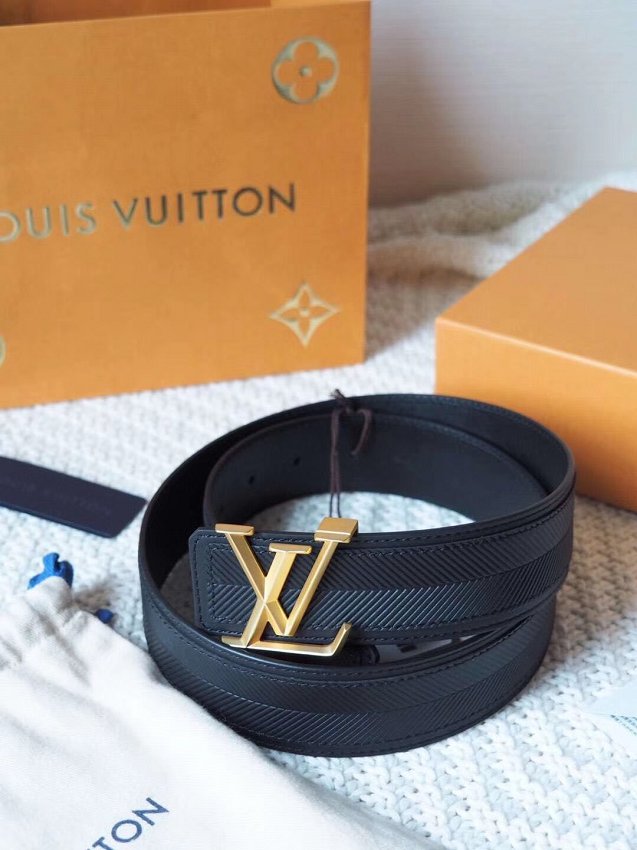 Louis vuitton original calfskin mens pyramide 40mm belt M0032Q black