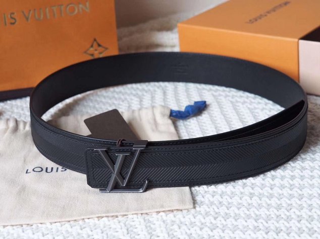 Louis vuitton original calfskin mens pyramide 40mm belt M0032Q black