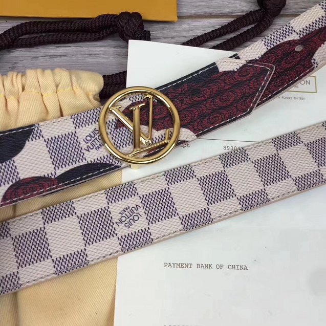 Louis vuitton original damier azur circle 35mm belt M0144U