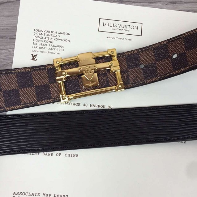 Louis vuitton original damier ebene 30mm belt m9937 black