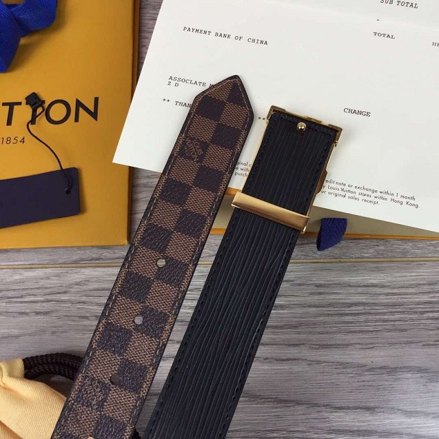 Louis vuitton original damier ebene 30mm belt m9937 black