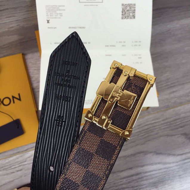 Louis vuitton original damier ebene 30mm belt m9937 black