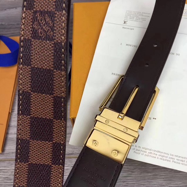 Louis vuitton original damier ebene 40mm belt M9075