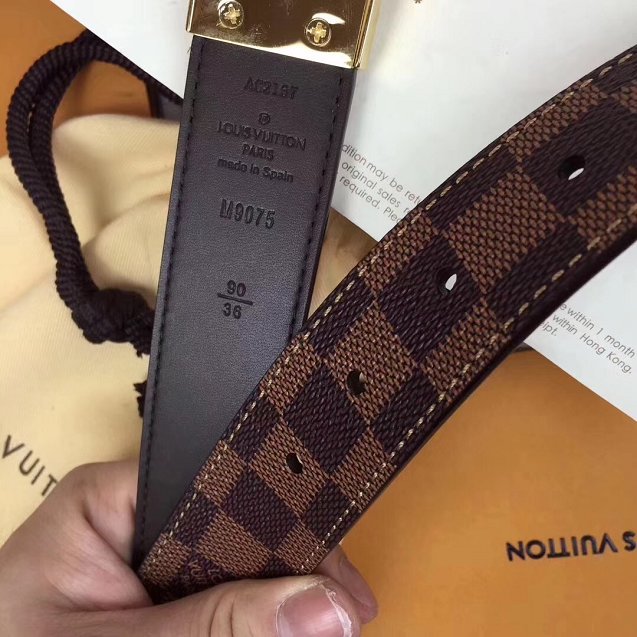 Louis vuitton original damier ebene 40mm belt M9075