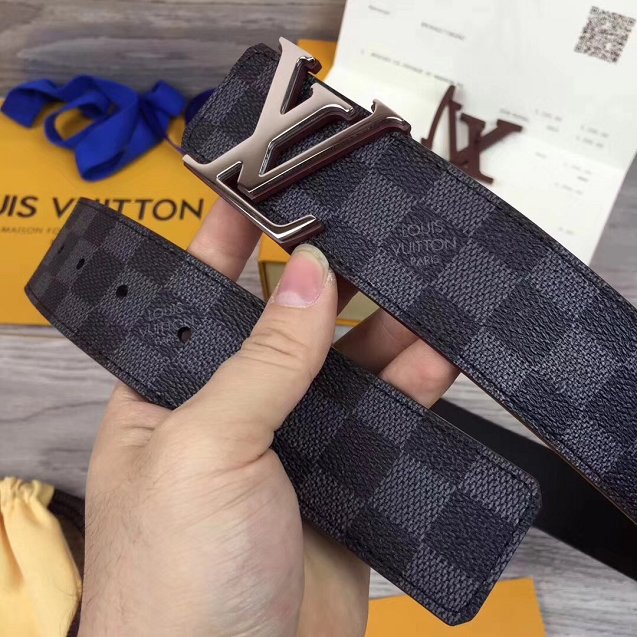 Louis vuitton original damier graphite Initiales 40mm belt M0079Q coffee