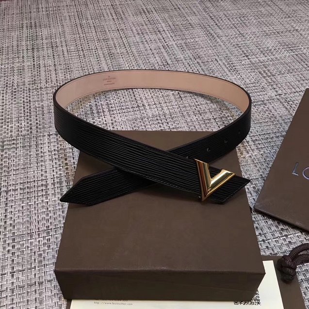 Louis vuitton original epi leather v 30mm belt M9021W black