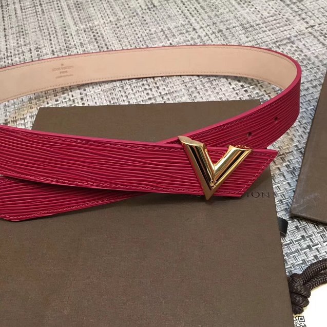 Louis vuitton original epi leather v 30mm belt M9021W red