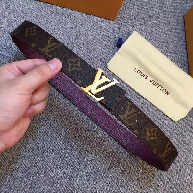 Louis vuitton original monogram canvas Initiales 30mm belt M0072U purple