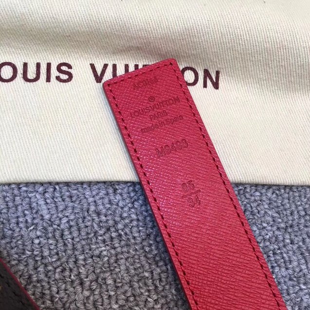 Louis vuitton original monogram canvas Initiales 30mm belt M0072U red